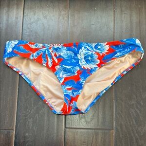 J. Crew Blue and Orange Floral Bikini Bottoms, size XL